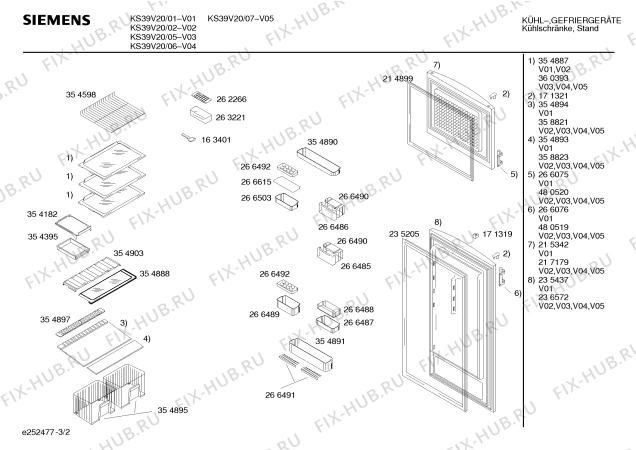 Схема №3 KS39V20 с изображением Дверь для холодильника Siemens 00217179