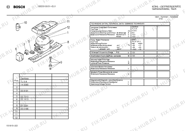 Взрыв-схема холодильника Bosch GSD5100 - Схема узла 02