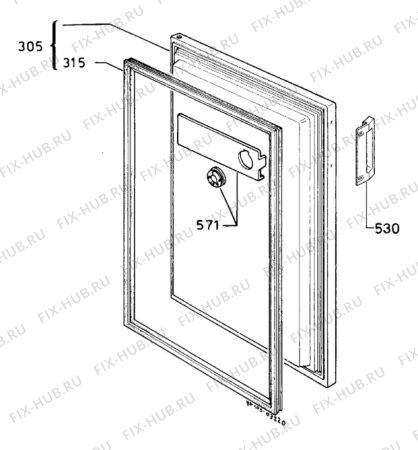 Взрыв-схема холодильника Rex RFB30 - Схема узла Door 003