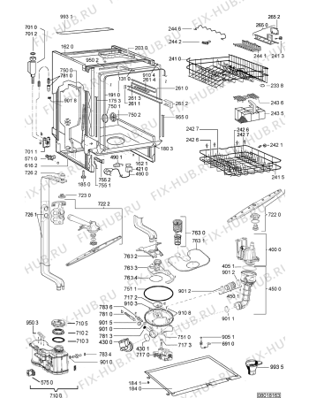Взрыв-схема посудомоечной машины Whirlpool ADG 8532/2 - Схема узла