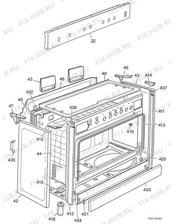 Взрыв-схема комплектующей Zanussi Z9050WG - Схема узла Section 4