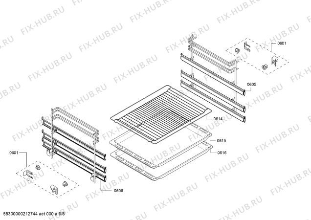 Взрыв-схема плиты (духовки) Bosch HBJ354AS0I - Схема узла 06