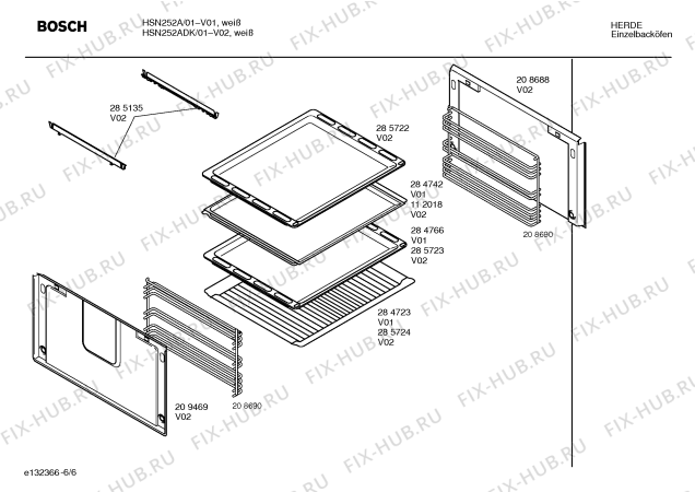 Схема №6 HSN252ADK с изображением Стеклокерамика для плиты (духовки) Bosch 00234351