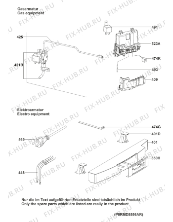 Взрыв-схема холодильника Dometic RMD8556 - Схема узла Armature/fitting