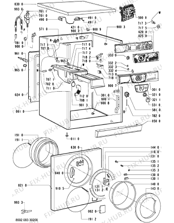 Схема №2 AWO 9312 с изображением Обшивка для стиральной машины Whirlpool 481245214884