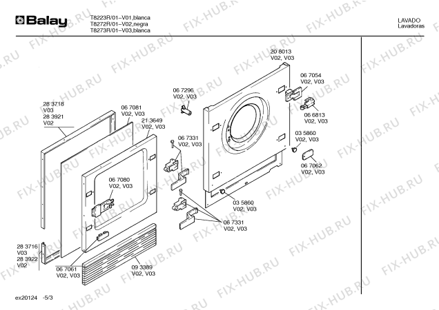 Взрыв-схема стиральной машины Balay T8223R - Схема узла 03