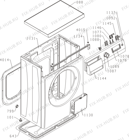 Схема №1 W65Z03B/S (417979, PS10/21100) с изображением Обшивка для стиральной машины Gorenje 416979