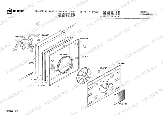 Схема №5 195302881 GB-1071.41LPCSG с изображением Панель для электропечи Bosch 00116036