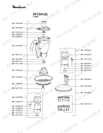 Взрыв-схема кухонного комбайна Moulinex DFC541(5) - Схема узла UP003361.8P2