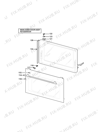 Взрыв-схема плиты (духовки) Parkinson Cowan R1200BUN - Схема узла H10 Main Oven Door (large)