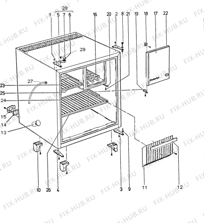 Взрыв-схема холодильника Electrolux RM2210-1 - Схема узла Housing 001