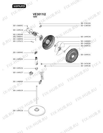 Схема №1 VE3013I3 с изображением Держатель для обогревателя (вентилятора) Seb SS-149527