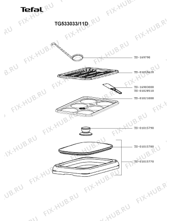 Взрыв-схема гриля Tefal TG533033/11D - Схема узла RP003296.7P2