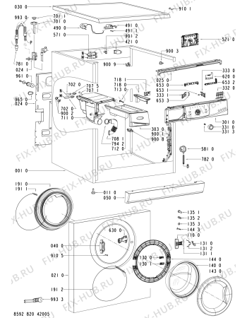 Схема №2 AWO/D 43426 с изображением Обшивка для стиралки Whirlpool 480111100604