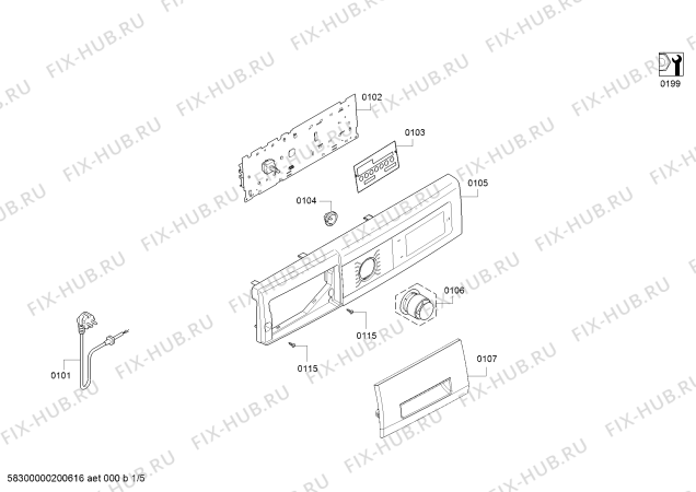 Схема №5 WM14T461IN, iSensoric с изображением Панель управления для стиралки Siemens 11020777