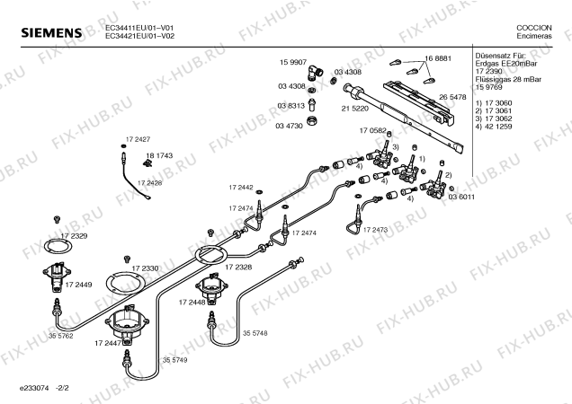 Взрыв-схема плиты (духовки) Siemens EC34411EU - Схема узла 02