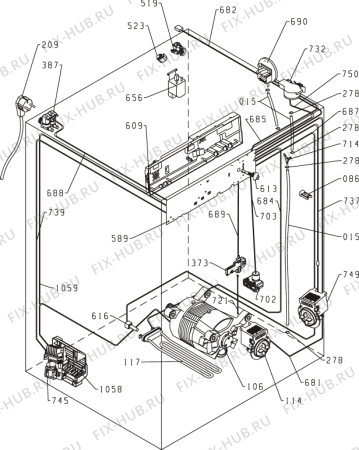 Схема №6 WA74164 (298924, PS41/16B) с изображением Декоративная панель для стиральной машины Gorenje 320847
