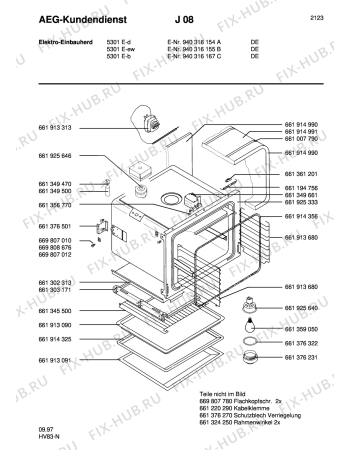 Взрыв-схема плиты (духовки) Aeg 5301E-B - Схема узла Section2