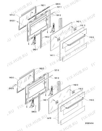 Схема №2 AKP950IX (F092490) с изображением Наставление для плиты (духовки) Indesit C00371996