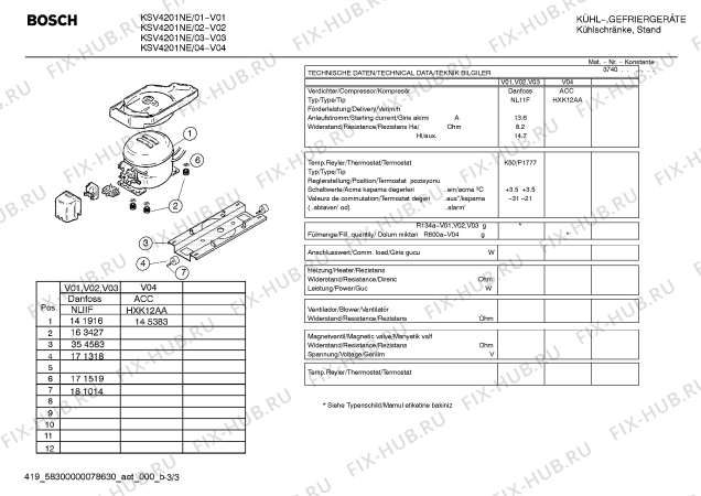 Взрыв-схема холодильника Bosch KSV4201NE - Схема узла 03