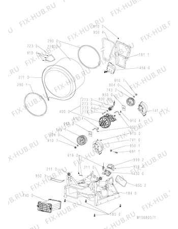 Схема №2 AZB 1059 с изображением Обшивка для стиралки Whirlpool 481010649133