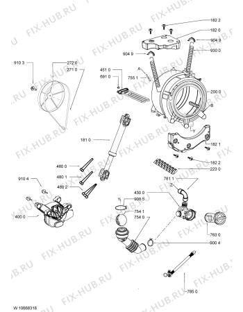 Взрыв-схема стиральной машины Whirlpool SPA 900 - Схема узла