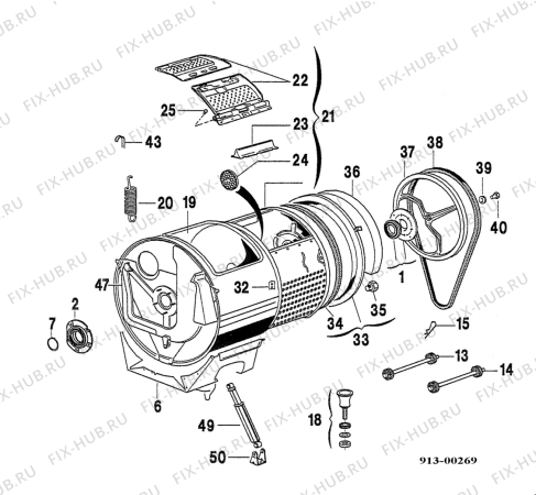 Взрыв-схема стиральной машины Zanker EW1115Y - Схема узла Drum