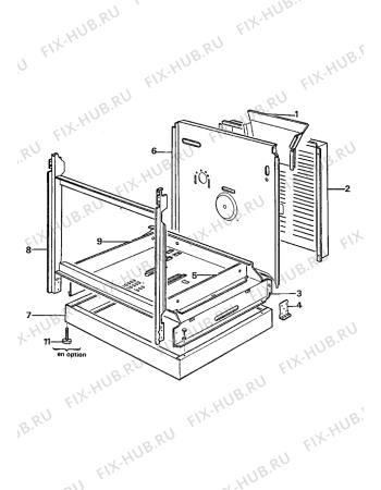 Взрыв-схема плиты (духовки) Electrolux GG610W1 - Схема узла Internal panels