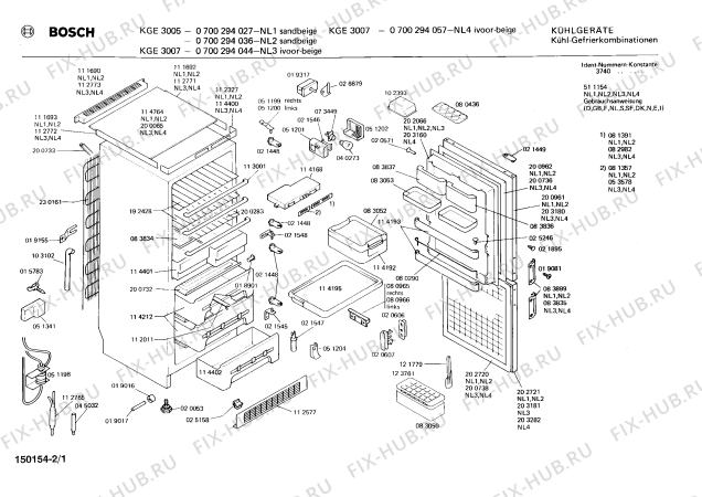 Схема №2 0700334043 KGE3303 с изображением Компрессор для холодильника Bosch 00140312