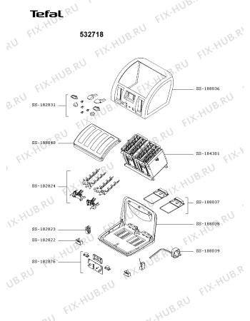 Схема №1 532718 с изображением Ручка для тостера (фритюрницы) Tefal SS-188037