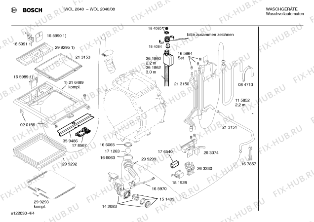 Схема №4 WOL2040 с изображением Инструкция по эксплуатации для стиральной машины Bosch 00580392