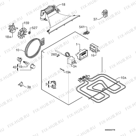 Взрыв-схема плиты (духовки) Zanussi ZOB330X - Схема узла Electrical equipment 268