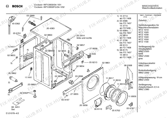 Схема №4 WFV2830 EXCLUSIV WFV2830 с изображением Панель управления для стиральной машины Bosch 00288178
