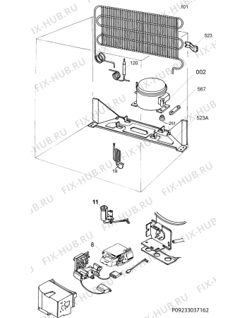 Взрыв-схема холодильника Aeg A35020GSW0 - Схема узла Cooling system 017
