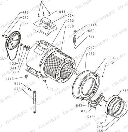 Взрыв-схема стиральной машины Etna EWM246DWIT (450615, PS0A3/140) - Схема узла 05
