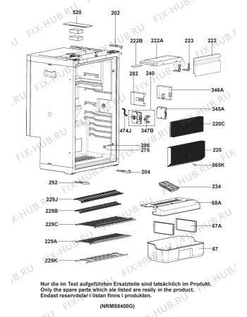 Взрыв-схема холодильника Dometic RMS8405 - Схема узла Housing 001