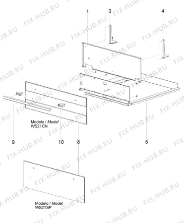 Взрыв-схема микроволновой печи Electrolux WS21SP - Схема узла Section 4