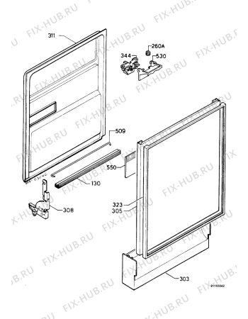 Взрыв-схема посудомоечной машины Zanussi ZW900E - Схема узла Door 003