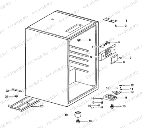 Взрыв-схема холодильника Zanussi ZFC132T - Схема узла Cabinet + armatures