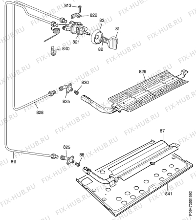 Взрыв-схема комплектующей Zanussi Z9060X - Схема узла Section 8