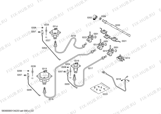 Схема №2 OCA552E с изображением Столешница для плиты (духовки) Bosch 00247081
