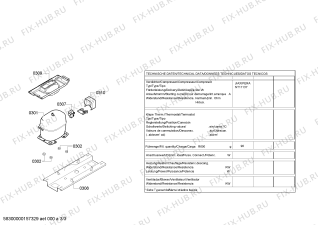 Взрыв-схема холодильника Bosch KGV36VW31 - Схема узла 03