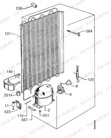 Взрыв-схема холодильника Rex RA26SEU - Схема узла Cooling system 017