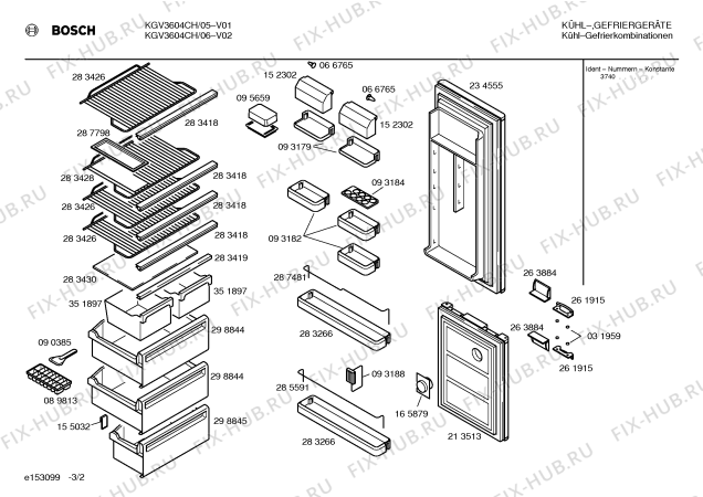 Схема №3 KGV3604CH с изображением Инструкция по эксплуатации для холодильной камеры Bosch 00521434