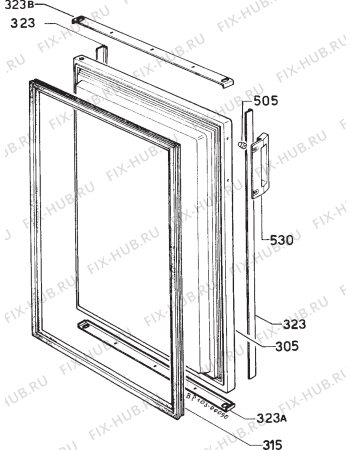 Взрыв-схема холодильника Zanussi VF5 - Схема узла Door 003