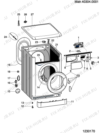 Схема №4 WIXE127UK (F037734) с изображением Наставление для стиралки Indesit C00141011