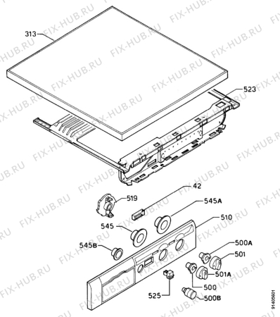 Взрыв-схема стиральной машины Zanussi WDS802 - Схема узла Command panel 037