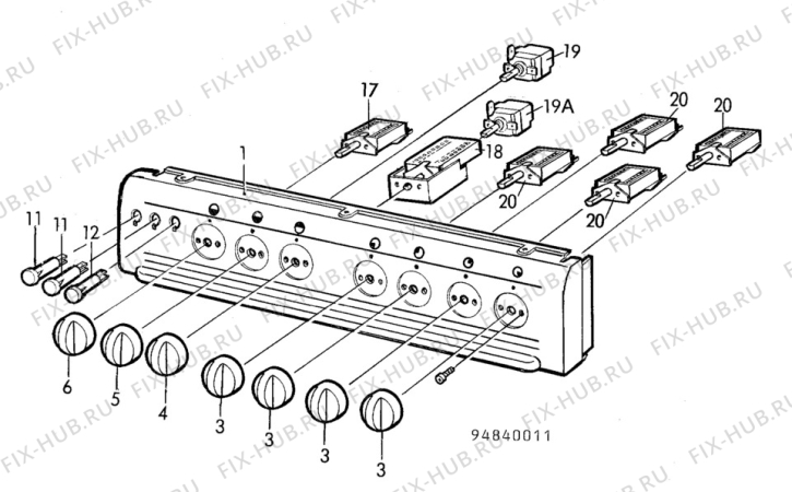Взрыв-схема посудомоечной машины Husqvarna Electrolux QSG614 - Схема узла H10 Control Panel