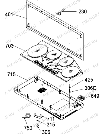 Схема №1 IT940AC (241627, 4527.2G2B) с изображением Элемент корпуса для плиты (духовки) Gorenje 259780