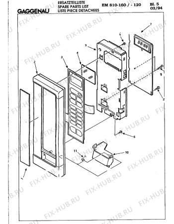 Схема №9 EM810160 с изображением Рамка для свч печи Bosch 00260188